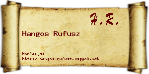 Hangos Rufusz névjegykártya